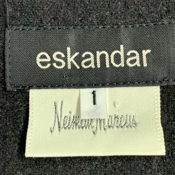 ESKANDAR Size L Brown Purple Wool Cashmere Ribbed Open Front Vest - Picture 4 of 7